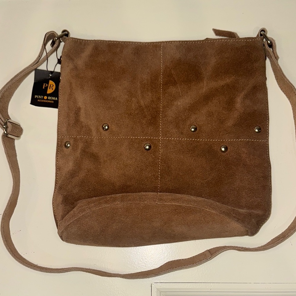 Pint Roma Brown Suede Crossbody Bag